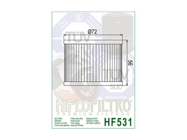 Õlifilter Hiflo HF531 MOOTORIOSAD