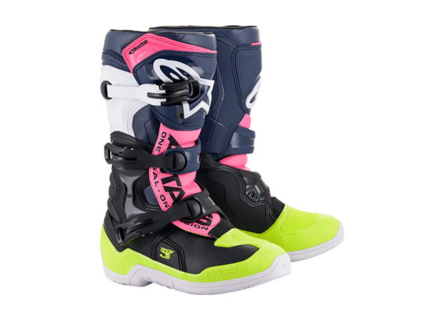Sõidusaapad Alpinestars Tech 3 Youth Sinine/Roosa/Kollane - 28