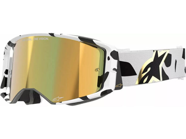 Alpinestars prillid Supertech Corp ABS Vision - Must/Valge - kuldne peegelklaas