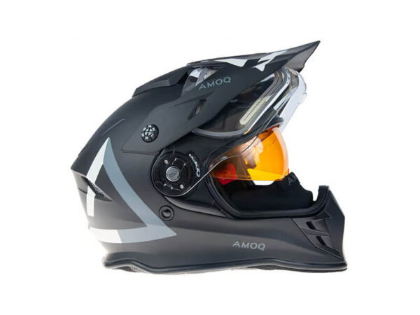 Kiiver AMOQ Adaptor soojendusega visiir - Must / Hall - XXL